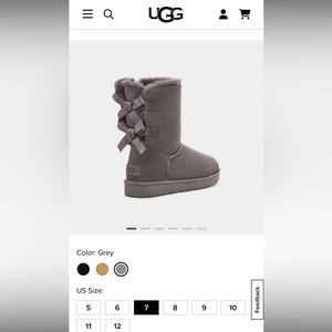 UGG Women's Gray Winter Boots with Bows